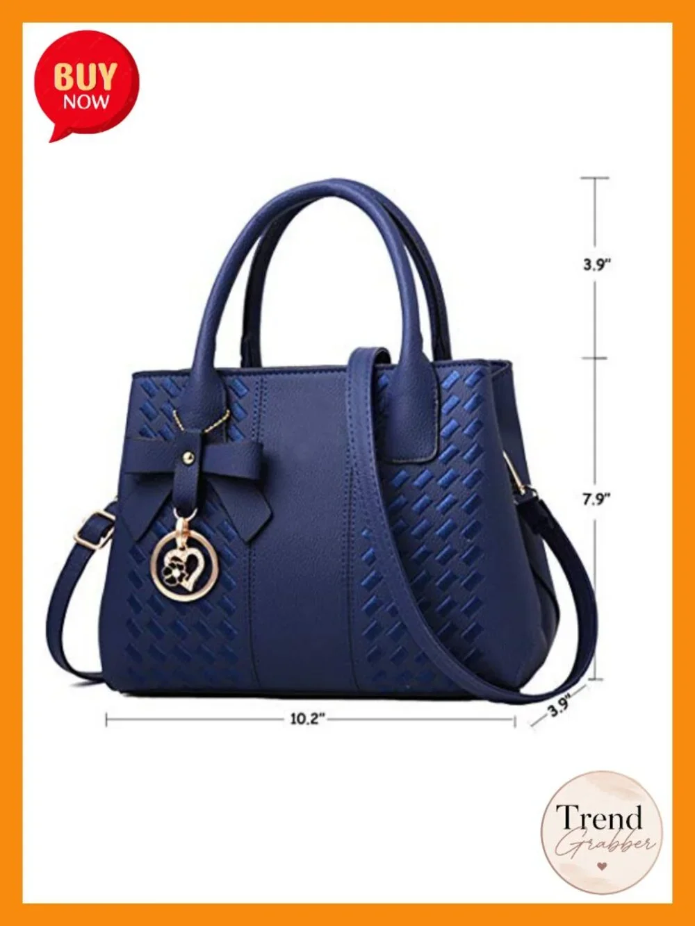 PU Leather Top Handle Satchel Shoulder Tote Bag with Bow Knot